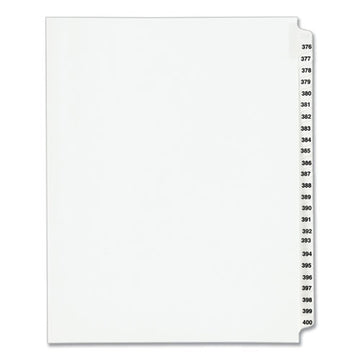 Avery® Preprinted Legal Exhibit Side Tab Index Dividers, Avery Style, 25-tab, 376 To 400, 11 X 8.5, White, 1 Set, (1345) freeshipping - TVN Wholesale